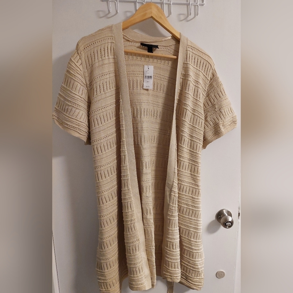 Lane Bryant Cream Open-Front Sweater - Picture 2 of 6